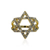 Gold Plated Jewish Star Ring With Baguette CZ Stones