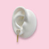 Gold Plated Pave Heart Earrings With Hanging Wraparound Cuban Link Chain