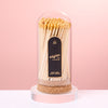 Gold Wooden Matchsticks in Glass Corked Dome