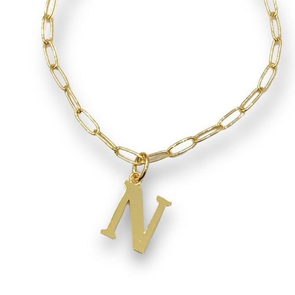 Gold Plated Initial Necklace - Choose Your Initial