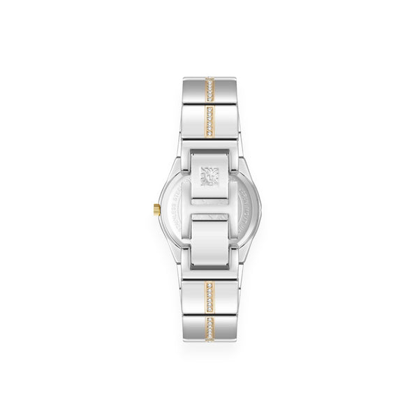 Faceted Crystal Bezel Watch - Two-Tone