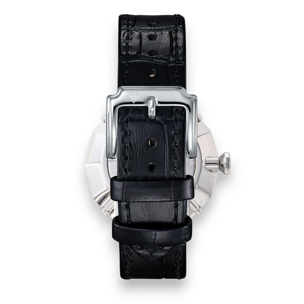 Carat Watch Diamond Shaped Watch With Leather Band - Black