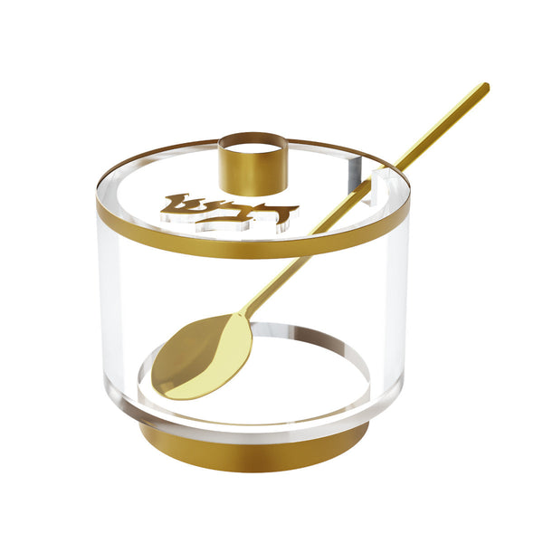 Honey Dish with Base - Gold