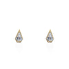 Gold Plated Pointy Diamond Shape Stud earring with Halo