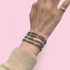 Silver Tennis Bracelet With Colored CZ Stones & White CZ Stone Intervals - Choose Your Color