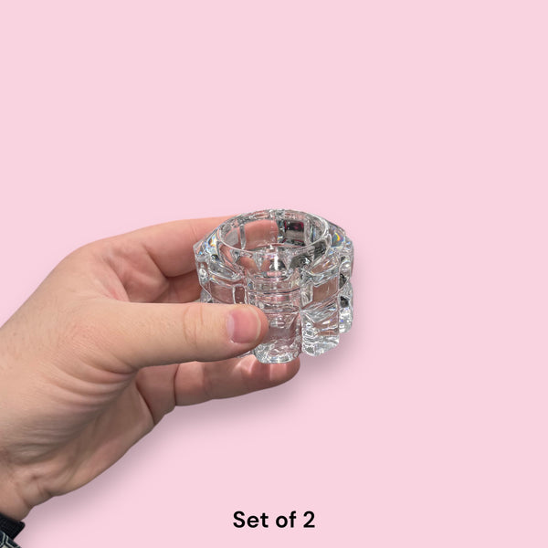 Diamante Crystal Tealight and Candle Holder Votive - Set of 2