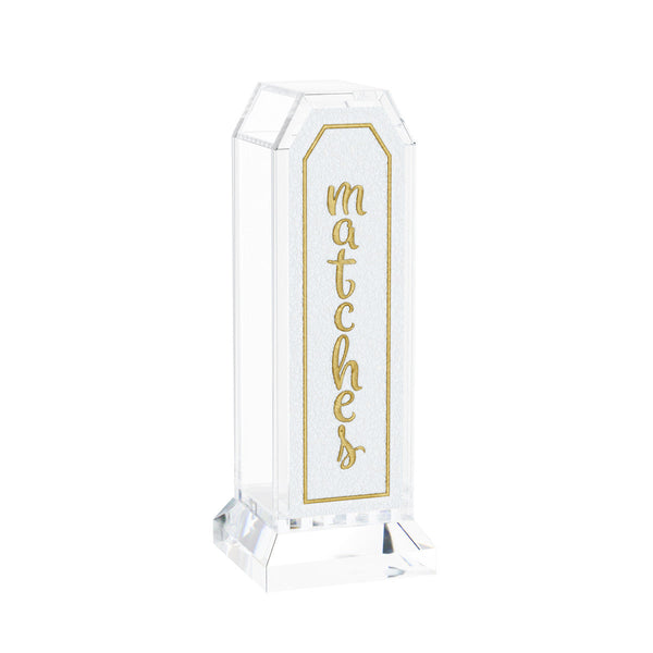 Leatherite Match Holder - Gold / English