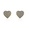 14K Medium Raised Pave Heart Baby Earring