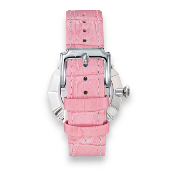 Carat Watch Diamond Shaped Watch With Leather Band - Pink