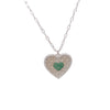 Designed Heart with Emerald Center Stones