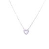 Small Mother of Pearl Heart Necklace with CZ Halo