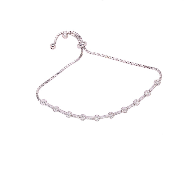 Adjustable CZ Circle and Bar Bracelet Itsallagift