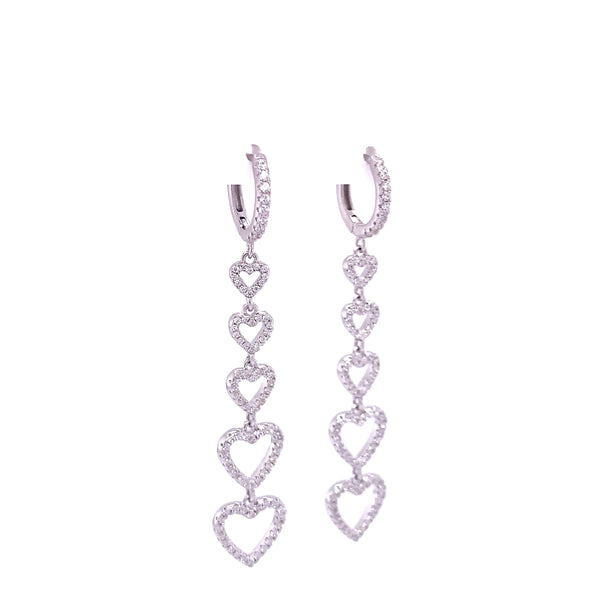 Falling open Heart CZ Earrings Itsallagift