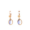 Hanging Blue Stone and Gold Oval Earrings Itsallagift