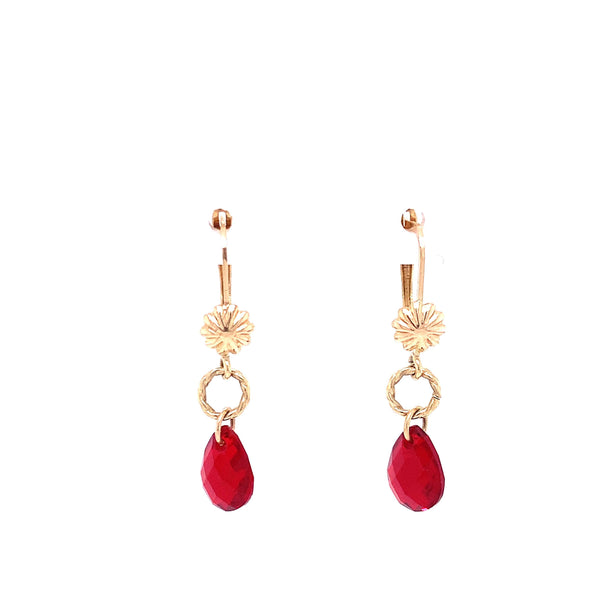 Hanging Gold Ruby Earrings Itsallagift
