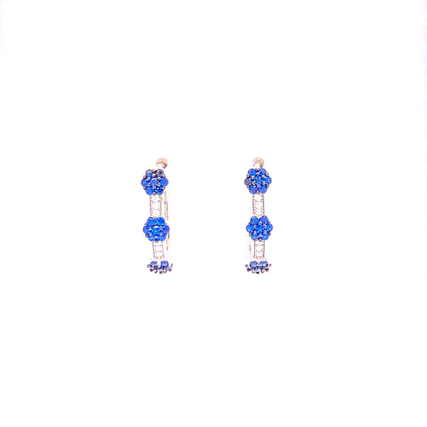 Hoop Earrings With 3 CZ Stone Clusters With White CZ Stones - 4 Options available! Itsallagift