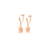 Huggie Earrings With Dangling Abstract Baguette Hanging Design Itsallagift