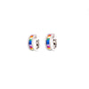 Huggies With Rainbow CZ Baguettes And Stones Silver Itsallagift