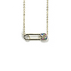Safety Pin Necklace With Rainbow CZ Stones Itsallagift
