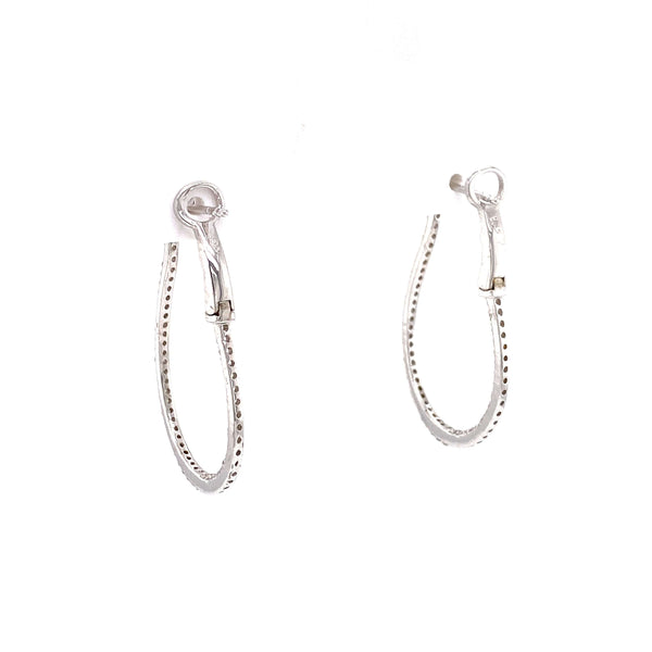 Large Oval Hoop Styled Earrings With Butterfly Accent Itsallagift