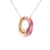 Large Oval Necklace Pendant With Cat Eye Stone And CZ Stones Itsallagift