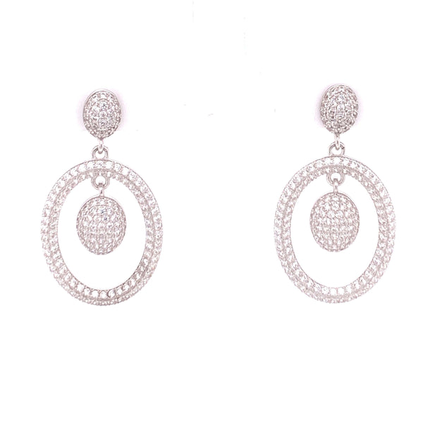 Oval with Floating Oval Hanging Earrings Itsallagift