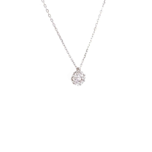 Small Cluster Flower Necklace With White CZ Stones Itsallagift