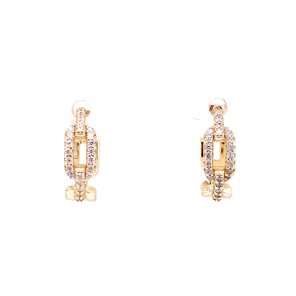 Small Paperclip Link Pave Earring Itsallagift