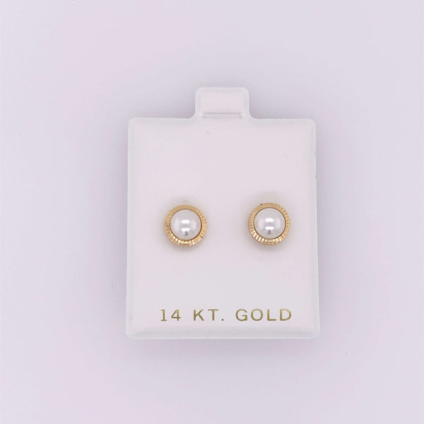 Small Pearl with Gold Halo Earring Itsallagift