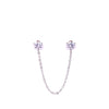 Stud and Chain Half Earring - For Double Piercing Silver Itsallagift