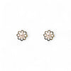 14K Yellow Gold Flower Screwback Earring with Fresh Water Pearl