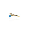 Gold Plated Open Ring with Turquoise Tips and CZ Detail