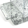 Lucite 3 Sectional Jars With Tray - Silver Flakes