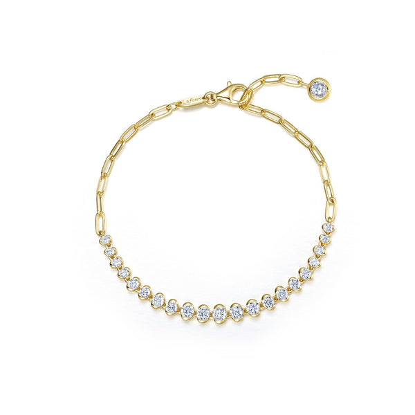 Lafonn Paperclip Bracelet with Graduated Willow Design