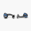 Tateossian Knot cufflinks with blue alutex