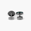 Tateossian Blue Gunmetal Plated Oval SW Cufflinks (Limited Edition)