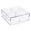 Lucite 4 Removable Compartment Dish Set With Cover - White Pearl