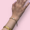 Gold Plated Cuban Link Bracelet with Center Pave Oval