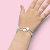 Bracelet with 5 Mother of Pearl Discs with CZ Besel - Gold or Silver