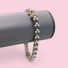 Gold Plated Scattered Tennis Bracelet With Sapphire CZs And White CZs