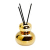 Gold Double Round Diffuser with 3 Black Reeds - Lily of the Valley Scent