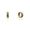 14k Gold Wide Huggie Earrings With Diamond-Cut Design