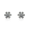 Dressy Baguette CZ Flower Earrings - Gold or Silver