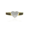 Gold Plated Diamond Cut Band Ring with Pave Heart