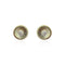 Gold Plated Round Ridged Earring with CZ Stones in Center