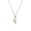 Gold Plated Small Map of Israel Necklace with CZ Stone Border and Jewish Star Center