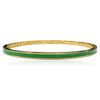 Gold Plated Stainless Steel Thin Bangle With Enamel Bar - Multiple Colors Available