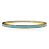 Gold Plated Stainless Steel Thin Bangle With Enamel Bar - Multiple Colors Available