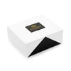 Gold Hemispheric Shaped Diffuser with Black Lid and Flat White Ceramic Flower - Iris & Rose Scent