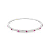 Gold Filled Bangle with Ruby / Emerald and White Pave CZ Stones